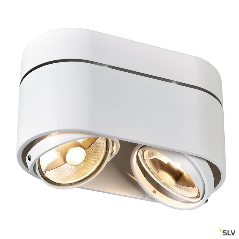 SLV KARDAMOD SURFACE ROUND ES111 DOUBLE Deckenleuchte, rund, weiss, 2xGU10, max. 2x75W