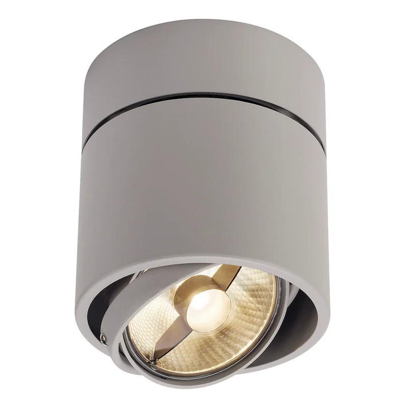 SLV KARDAMOD SURFACE ROUND ES111 SINGLE Deckenleuchte, rund, silbergrau, GU10, max. 75W