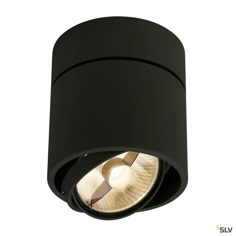 SLV KARDAMOD SURFACE ROUND ES111 SINGLE Deckenleuchte, rund, schwarz, GU10, max. 75W