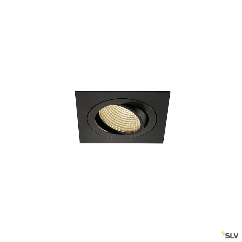 SLV NEW TRIA LED DL SQUARE Set, mattschwarz, 12W, 38°, 3000K, inkl. Treiber, Clipfed.