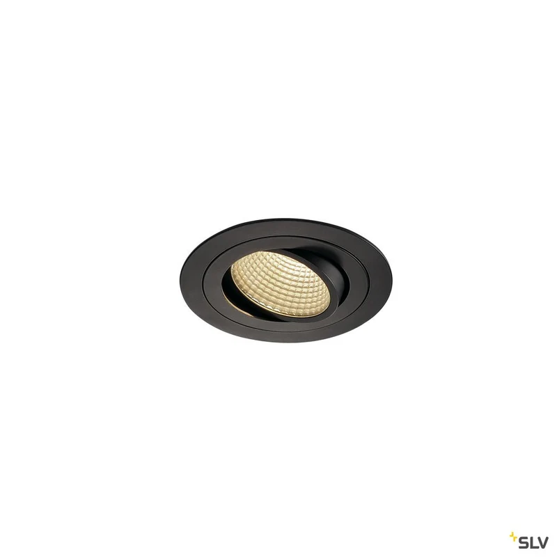 SLV NEW TRIA LED DL ROUND Set, mattschwarz, 12W, 38°, 3000K, inkl. Treiber, Clipfed.