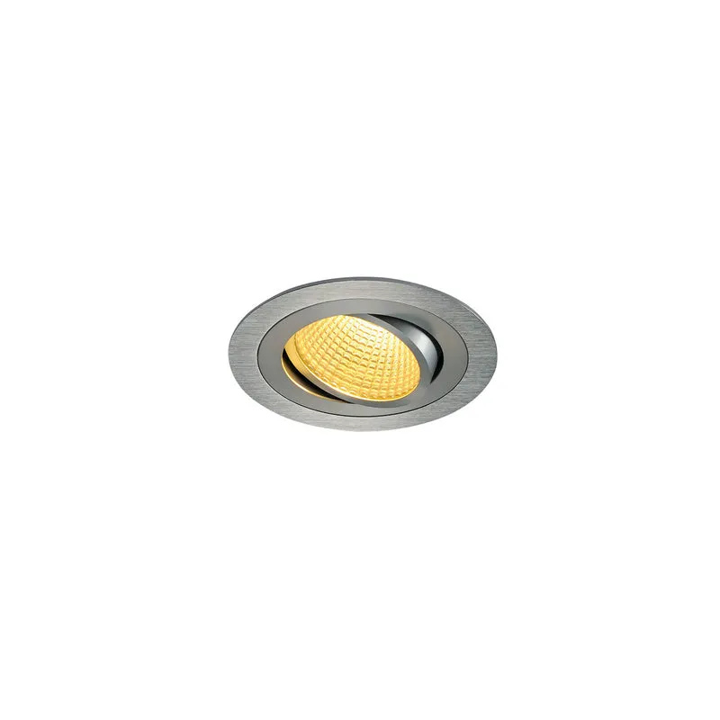 SLV NEW TRIA LED DL ROUND Set, alu-brushed, 12W, 38°, 2700K, inkl. Treiber, Clipfed.