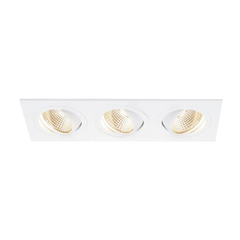 SLV NEW TRIA 3 DL SQUARE Set, mattweiss, 3x6W, 38°, 3000K, inkl. Treiber, Clipfedern