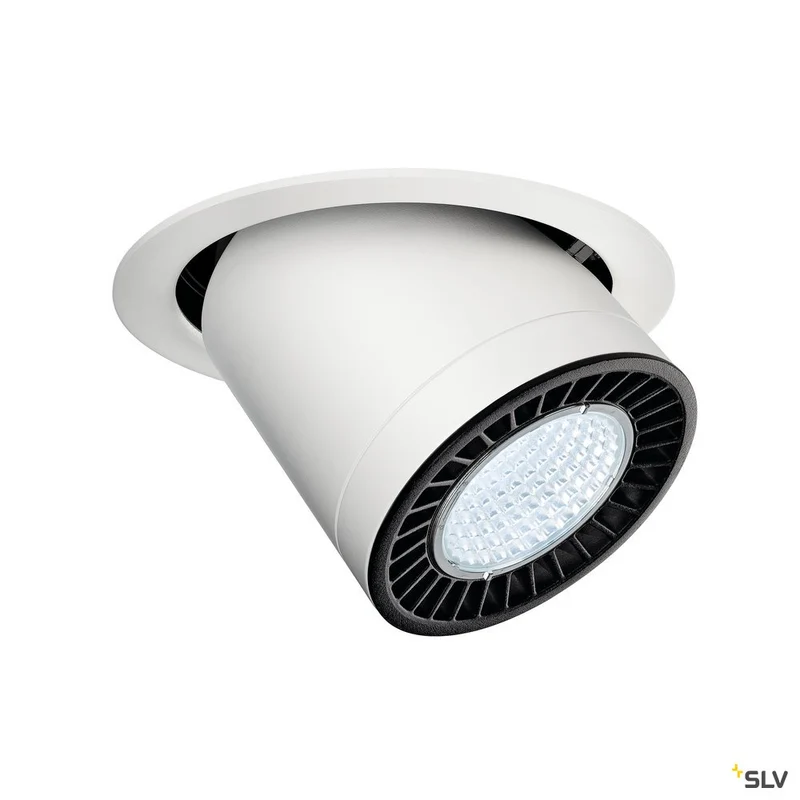 SLV SUPROS MOVE Deckeneinbau- leuchte, rund, weiß, 3000lm, 4000K, SLM LED, 60° Reflektor