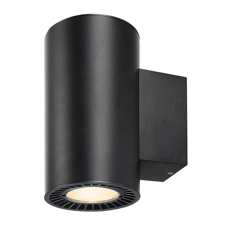 SLV SUPROS WALL Up/Down, rund, schwarz, 3000K, SLM LED, 60° Reflektor