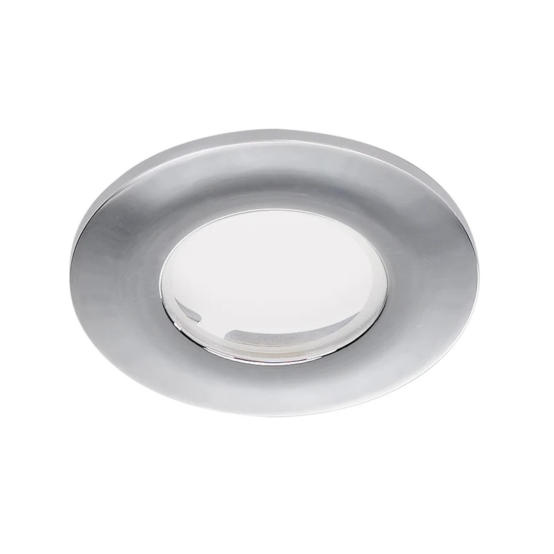 SLV Zierrahmen für FIRE RATED DOWNLIGHT, flach, rund, chrom, mit klarem Glas