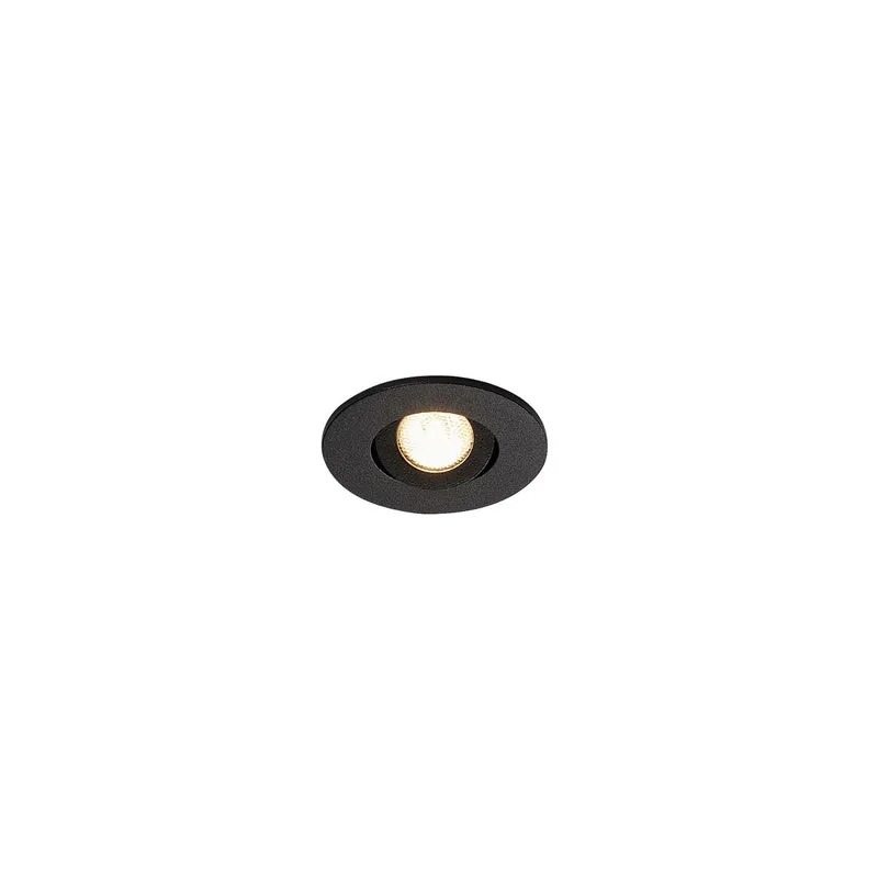 SLV NEW TRIA MINI DL ROUND Downlight, mattschwarz, 30°, 3000K, inkl. MI-Stecker,Clipf.