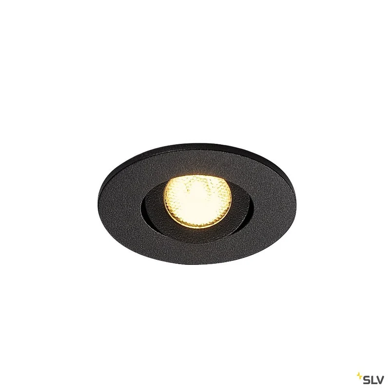 SLV NEW TRIA MINI DL ROUND Set Downlight, mattschwarz, 30°, 3000K, inkl. Treiber, Clipfed.