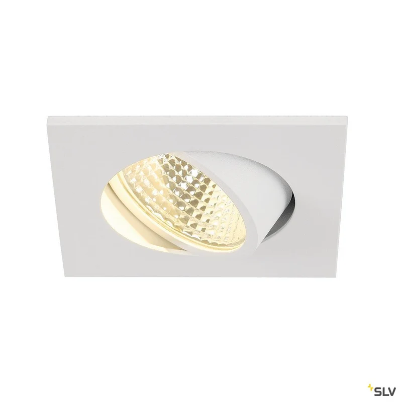 SLV NEW TRIA LED 3W DL SQUARE Set, Downlight, mattweiss, 38°, 3000K, inkl. Treiber, Clipfed.