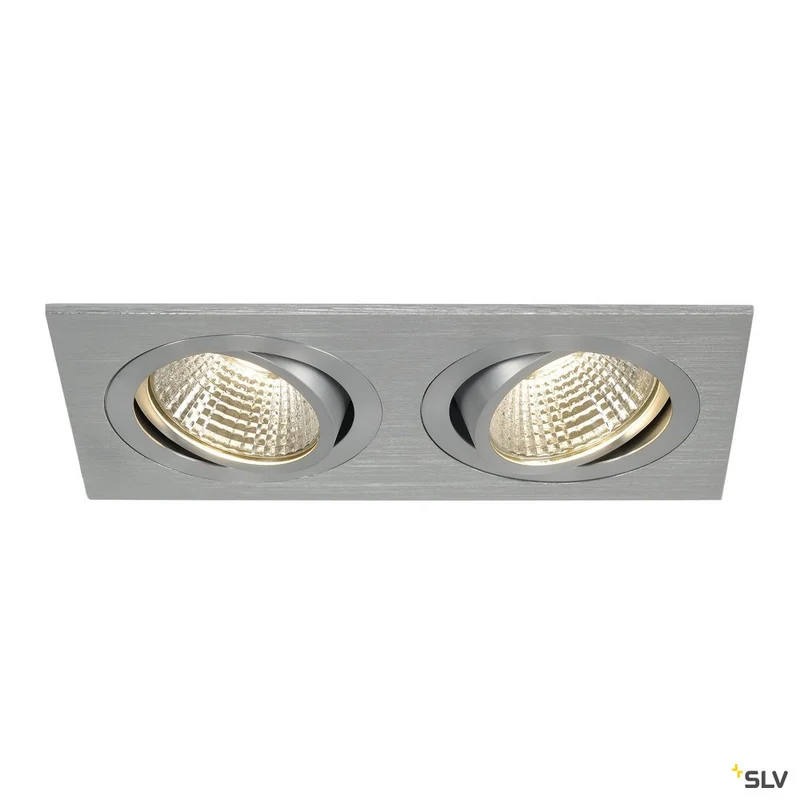 SLV NEW TRIA II LED DL SQUARE Set, alu-brushed, 2x6W, 38°, 3000K, inkl. Treiber, Clipfed.