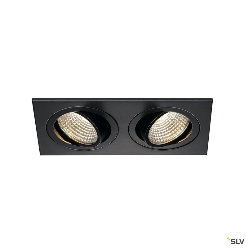 SLV NEW TRIA 2 DL SQUARE Set Downlight, mattschwarz, 2x6W, 38°,3000K,inkl. Treiber,Clipf.