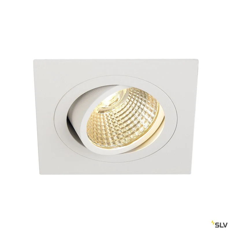 SLV NEW TRIA LED DL SQUARE Set, Downlight, mattweiss, 6W, 38°, 2700K, inkl. Treiber, Clipfed.