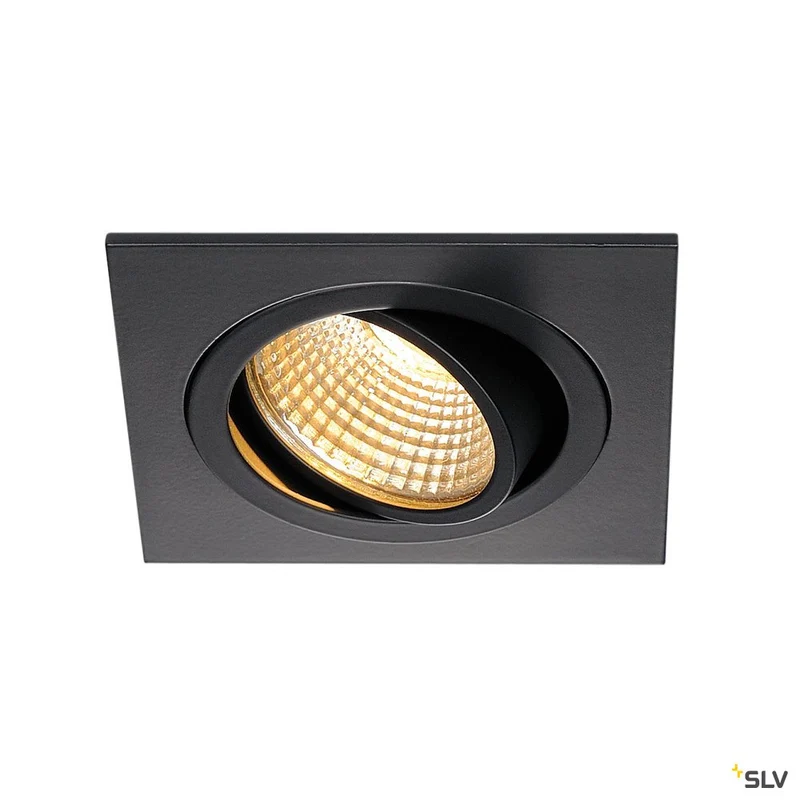 SLV NEW TRIA DL SQUARE Set Downlight, mattschwarz, 6W, 38°,2700K,inkl. Treiber,Clipf.