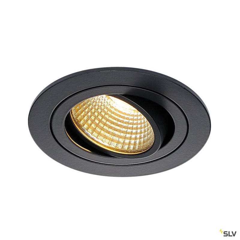 SLV NEW TRIA DL ROUND Set Downlight, mattschwarz, 6W, 38°,2700K,inkl. Treiber,Clipf.