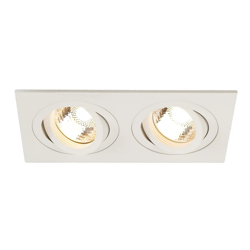 SLV NEW TRIA II MR16 Downlight, rechteckig, mattweiss, max. 2x50W, inkl. Clipfedern