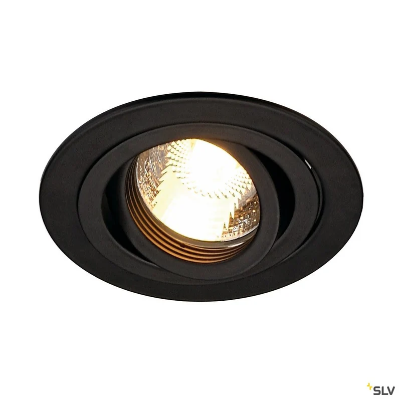 SLV NEW TRIA GU10 ROUND Downlight, mattschwarz, max. 50W, inkl. Clipfedern