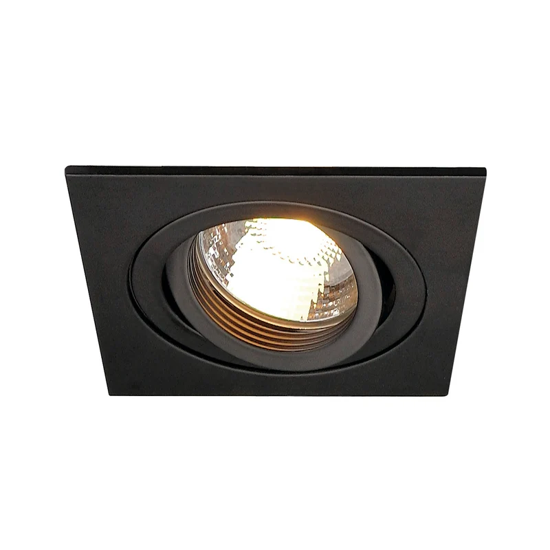 SLV NEW TRIA I MR16 Downlight, eckig, mattschwarz, max. 50W, inkl. Clipfedern