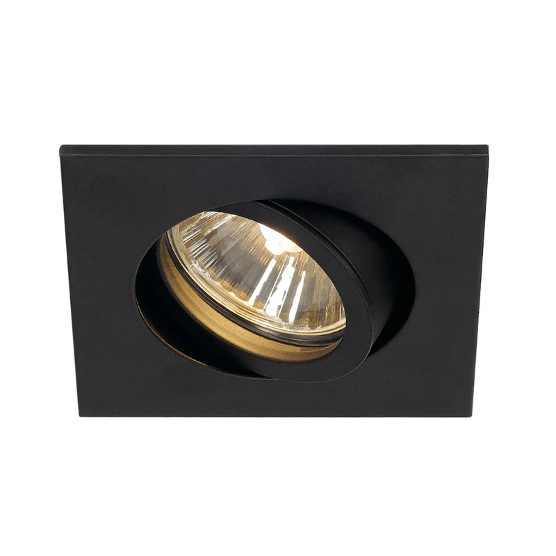SLV NEW TRIA 68 GU10 SQUARE Downlight, mattschwarz, max. 50W, inkl. Clipfedern