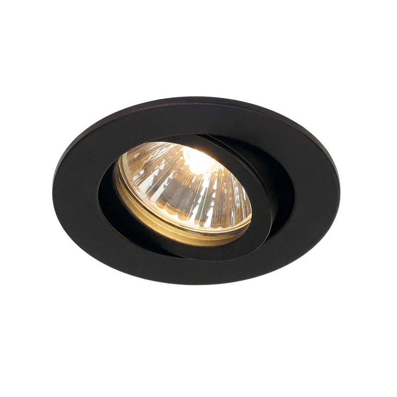 SLV NEW TRIA 68 ROUND GU10 Downlight, mattschwarz, max. 50W, inkl. Clipfedern