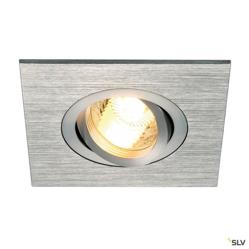 SLV NEW TRIA XL SQUARE GU10 Downlight, alu brushed, max. 50W, inkl. Clipfedern