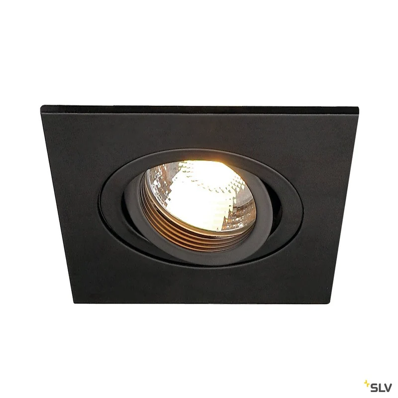 SLV NEW TRIA XL SQUARE GU10 Downlight, mattschwarz, max. 50W, inkl. Clipfedern