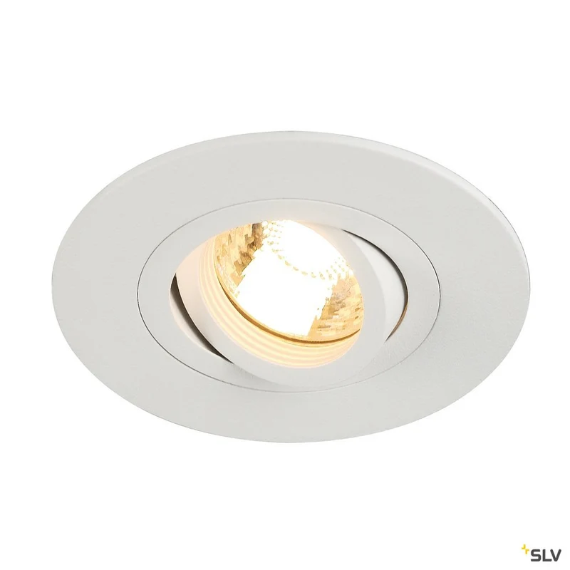 SLV NEW TRIA XL ROUND GU10 Downlight, mattweiss, max. 50W, inkl. Clipfedern
