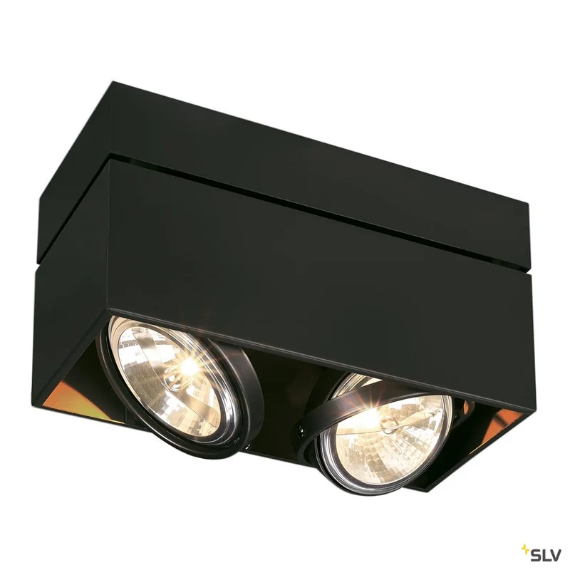 SLV KARDAMOD SURFACE SQUARE QRB DOUBLE Deckenleuchte, eckig, schwarz, max. 2x50W