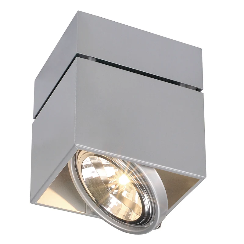 SLV KARDAMOD SURFACE SQUARE QRB SINGLE Deckenleuchte, eckig, silbergrau, max. 50W