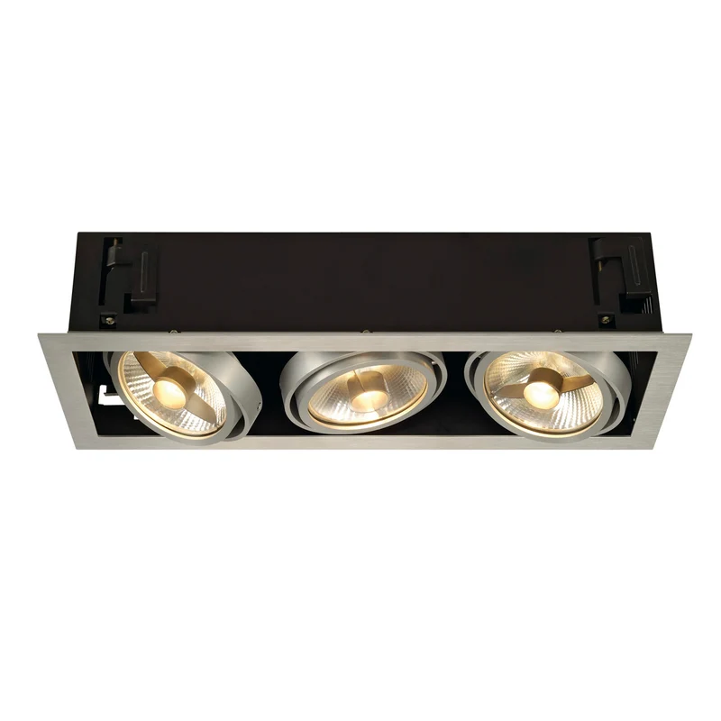 SLV KADUX 3 ES111 Downlight, eckig, alu brushed, max. 3x75W