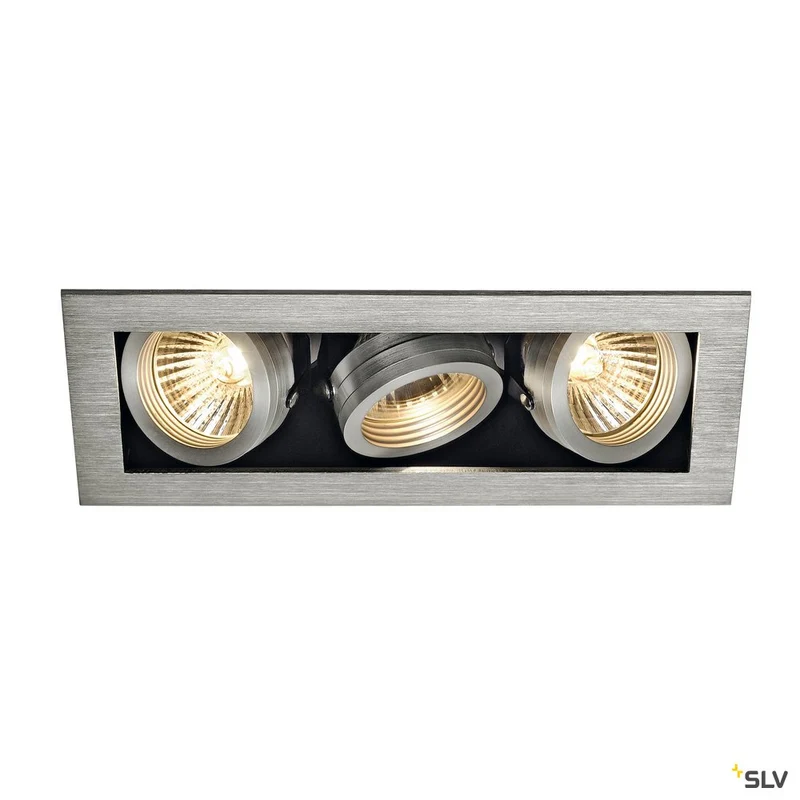SLV KADUX 3 GU10 Downlight, eckig, alu brushed, max. 3x50W