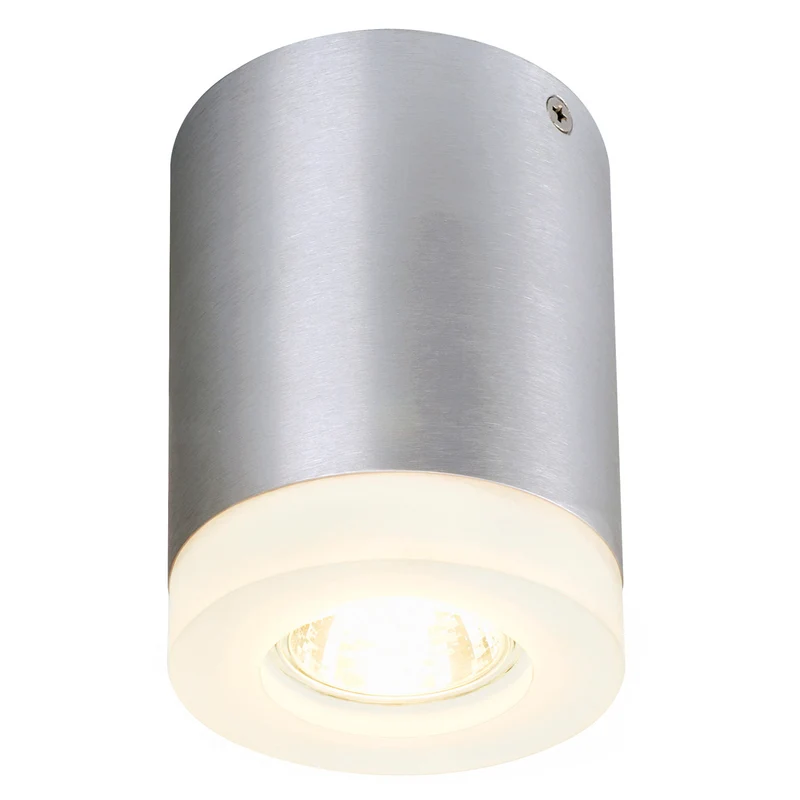 SLV TIGLA ROUND Downlight, alu gebürstet, GU10, max. 50W, mit satiniertem Acryl