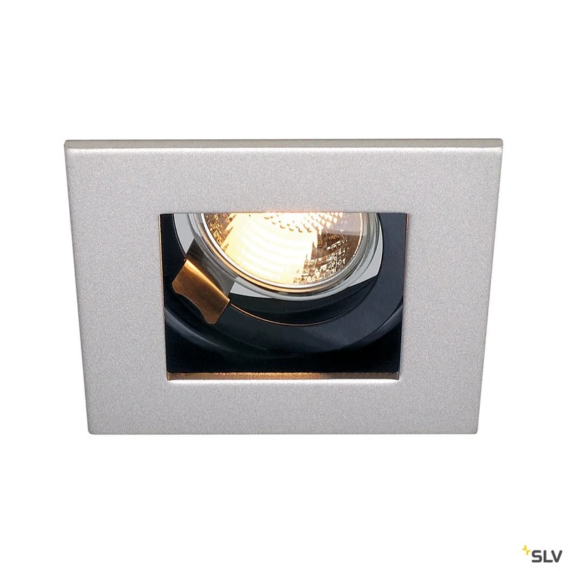 SLV Downlight / Deckeneinbaustrahler INDI REC 1S eckig grau/sw GU10 50W