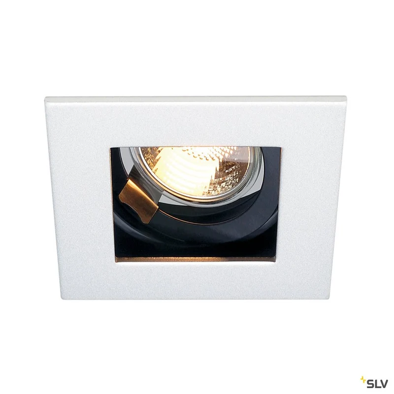 SLV INDI REC 1S Downlight eckig, mattweiss, GU10, max. 50W, kardanisch