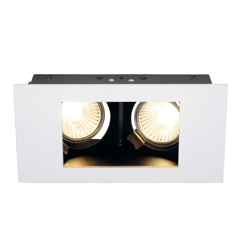 SLV INDI REC 2S Downlight, recht- eckig, mattweiss, GU10, 2x max. 35W, schwenkbar