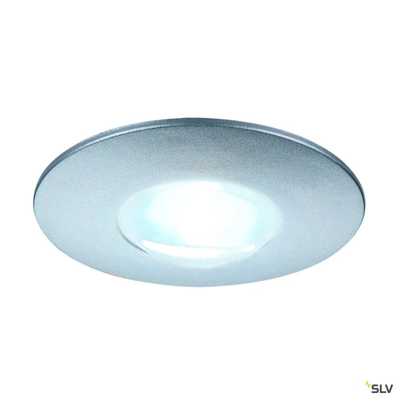 SLV DEKLED Einbauleuchte, rund, silber metallic, 1W LED, weiss, 4000K