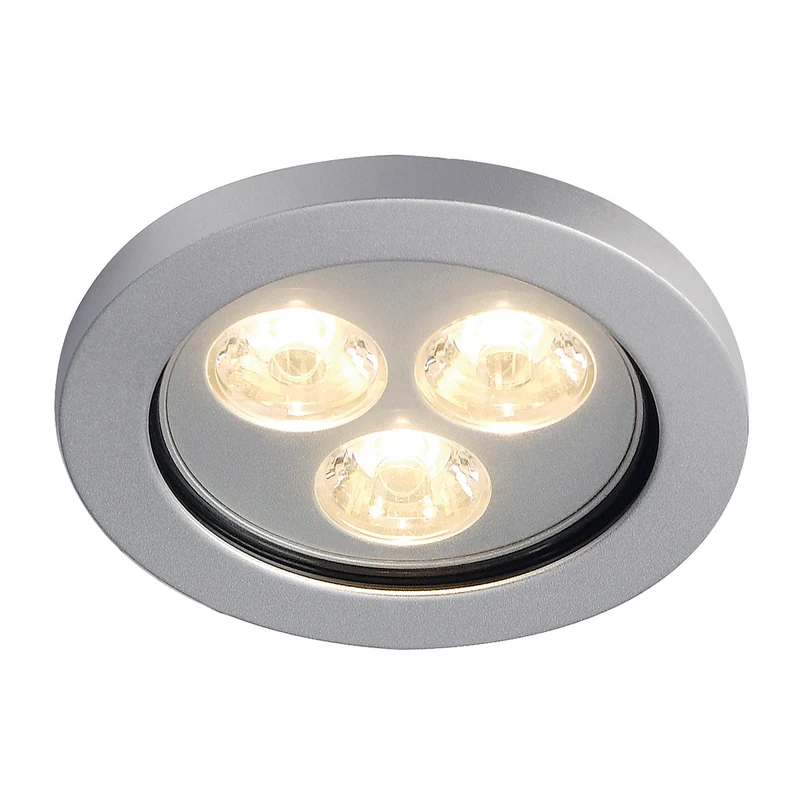 SLV EYEDOWN LED 3x1W Downlight, rund, alu, warm- weiss, 3000K