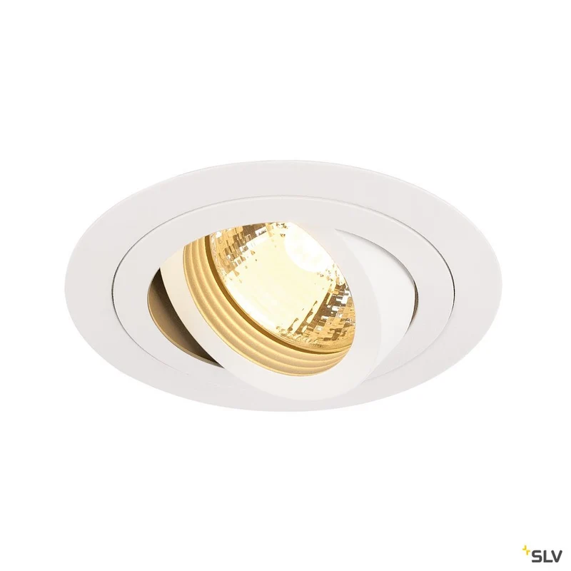 SLV NEW TRIA GU10 ROUND Downlight, mattweiss, max. 50W, inkl. Blattfedern