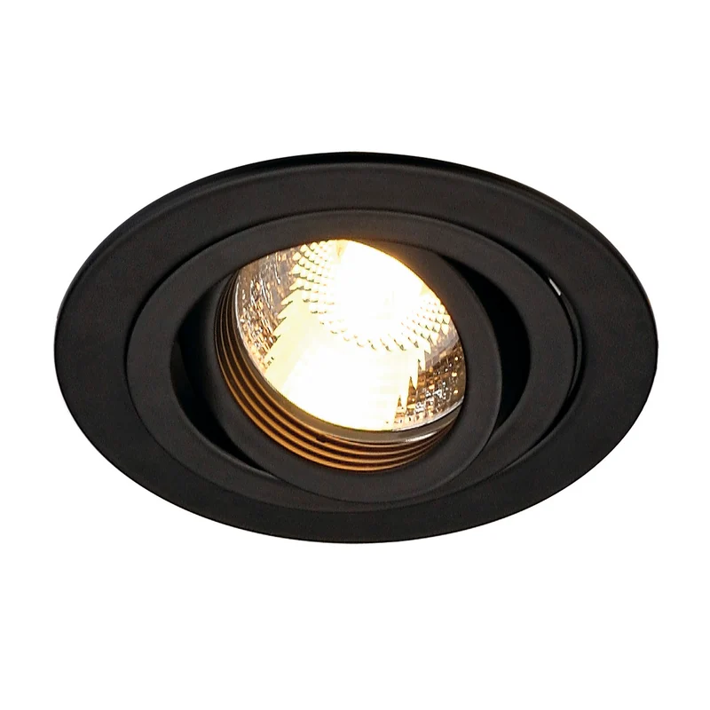 SLV NEW TRIA MR16 ROUND Downlight, mattschwarz, max. 50W, inkl. Blattfedern