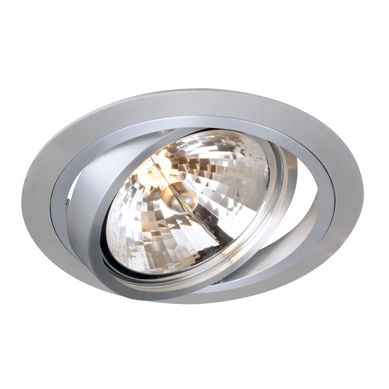 SLV NEW TRIA I QRB111 Downlight, rund, alu brushed, max. 75W, inkl. Blattfedern
