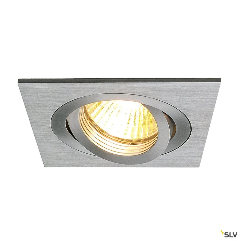 SLV NEW TRIA I GU10 Downlight, eckig, alu brushed, max. 50W, inkl. Clipfedern