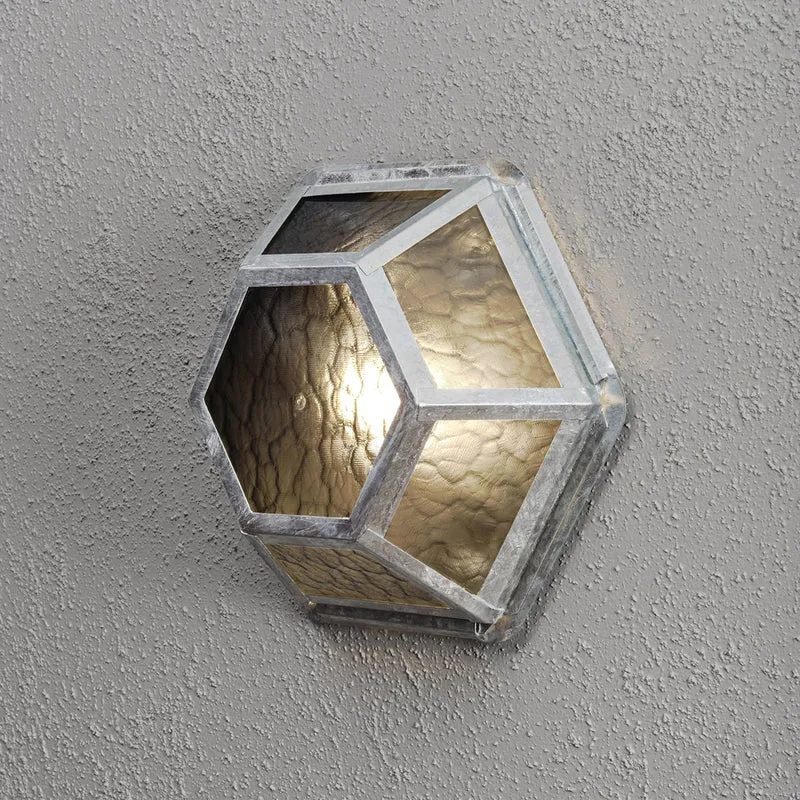 Konstsmide Wand-u. Deckenleuchte Castor, galv., gelbliches Acrylglas
