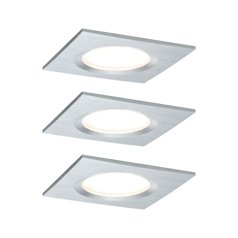 Paulmann EBL Set Nova Plus Coin dim eck starr LED 3x6,8W 2700K 230V 51mm Alu ged./Alu