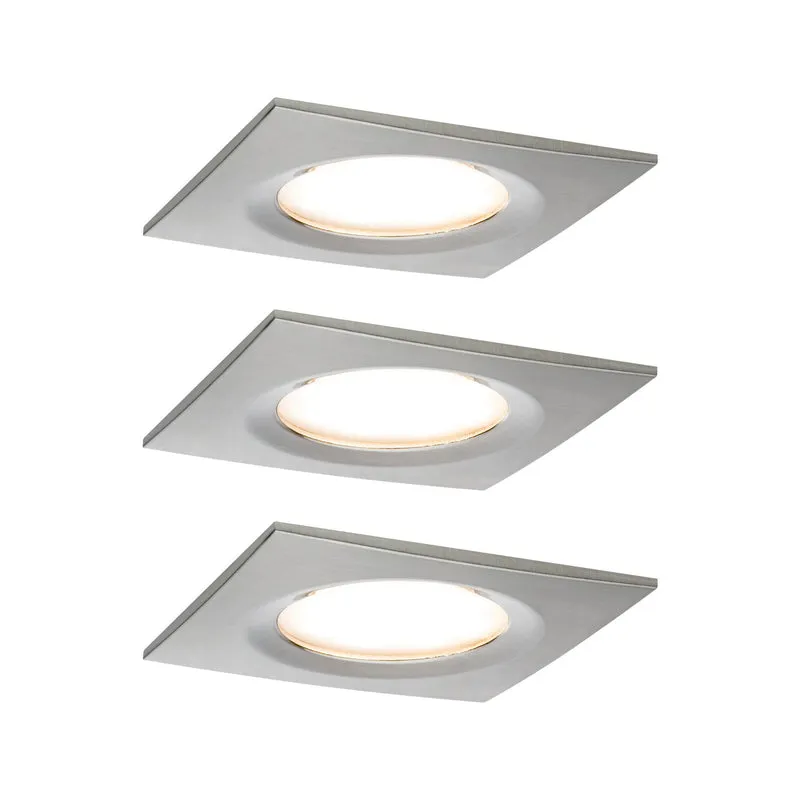 Paulmann Premium EBL Set Coin Slim dim eck starr LED 3x6,8W 2700K 230V 51mm Eisen g/Alu