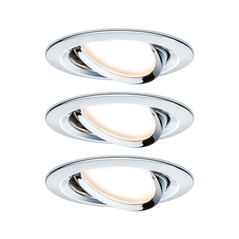 Paulmann EBL Set Nova Plus Coin dim rund schwb LED 3x6,8W 2700K 230V 51mm Chrom/Alu