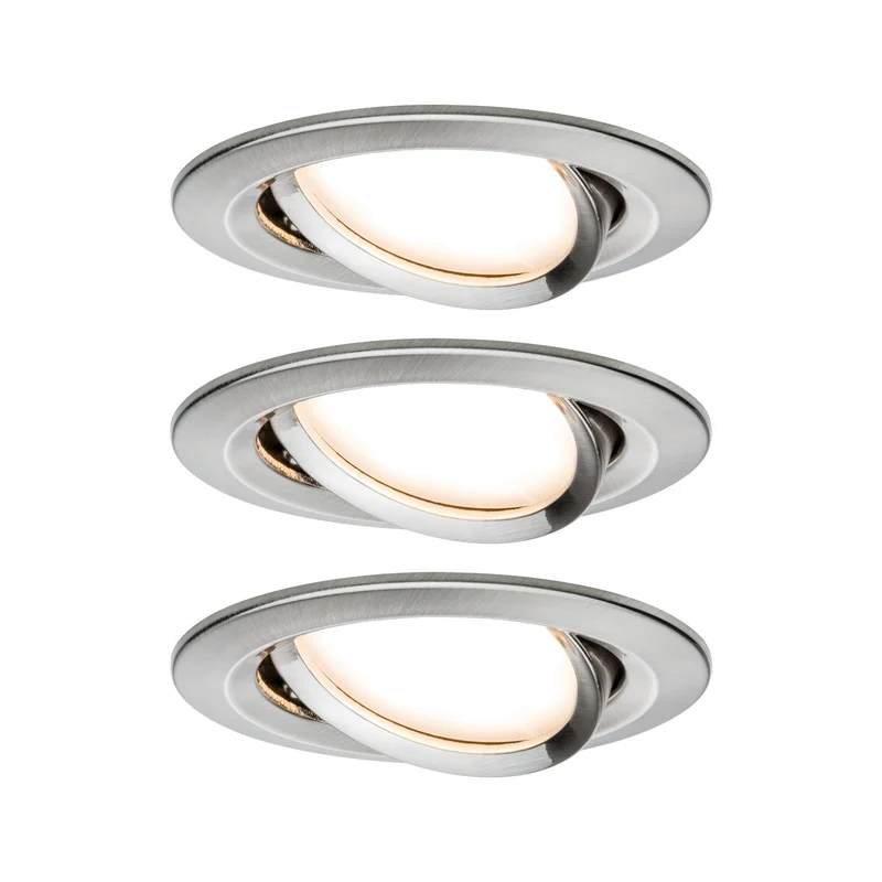 Paulmann EBL Set Nova Plus Coin dim rund schwb LED 3x6,8W 2700K 230V 51mm Eisen g/Alu