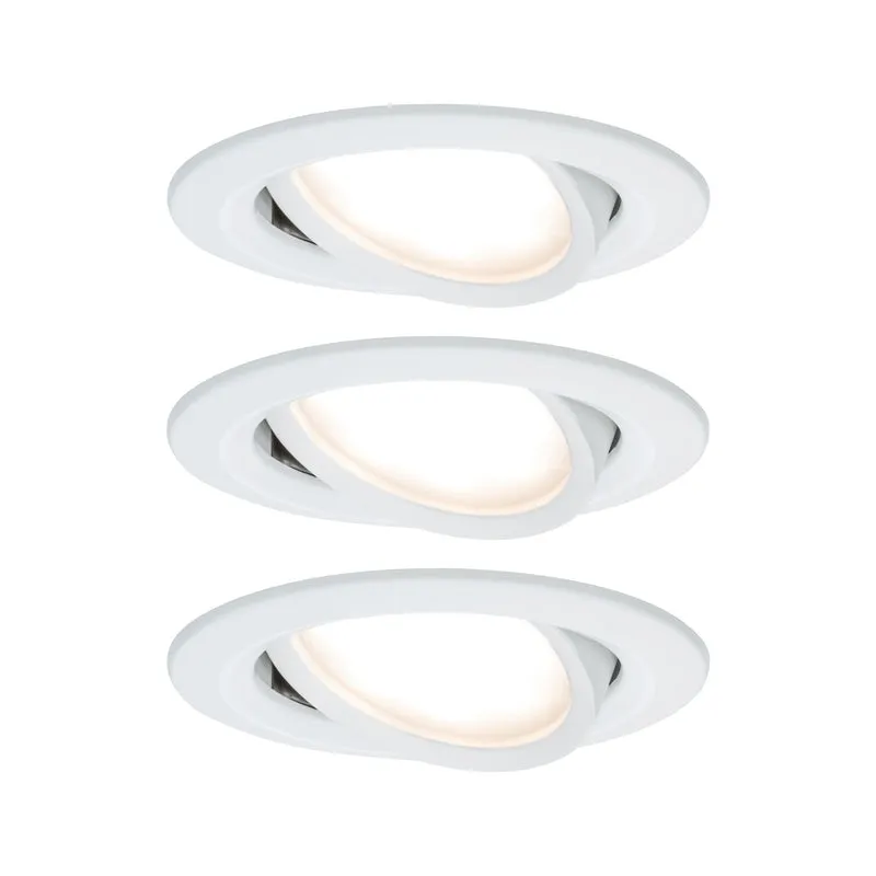 Paulmann EBL Set Nova Plus Coin dim rund schwb LED 3x6,8W 2700K 230V 51mm Ws matt/Alu