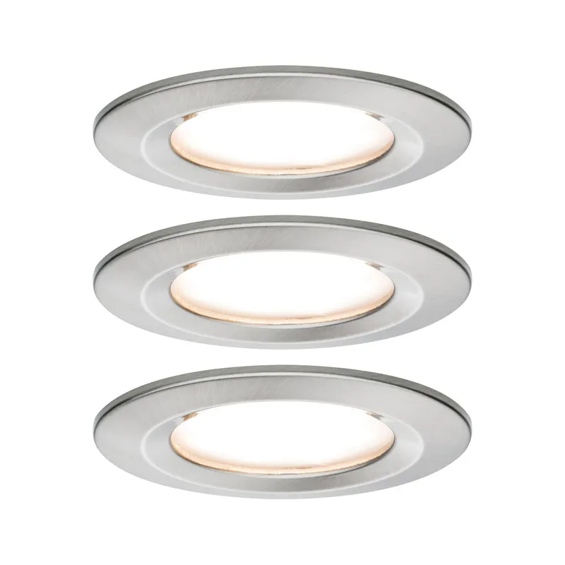 Paulmann EBL Set Nova Plus Coin dim rund starr LED 3x6,8W 2700K 230V 51mm Eisen g/Alu