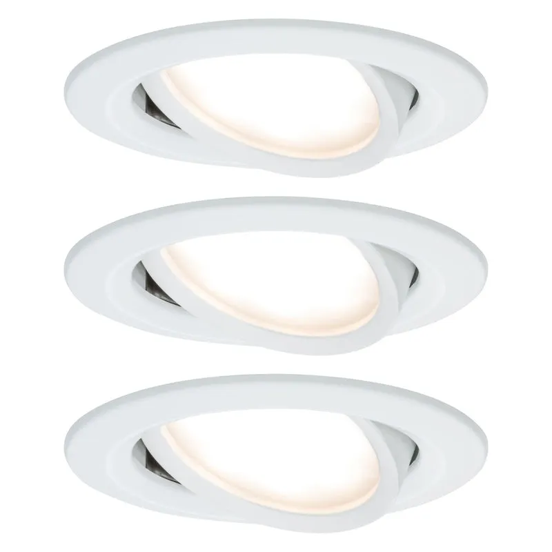 Paulmann Premium EBL Set Coin Slim rund schwenkb LED 3x6,8W 2700K 230V 51mm Ws matt/Alu