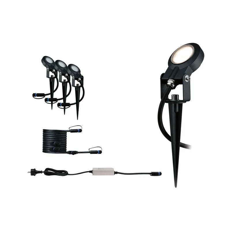 Paulmann Outdoor Plug & Shine Spot Sting Set IP67 3000K 3x6W 24V dimmable