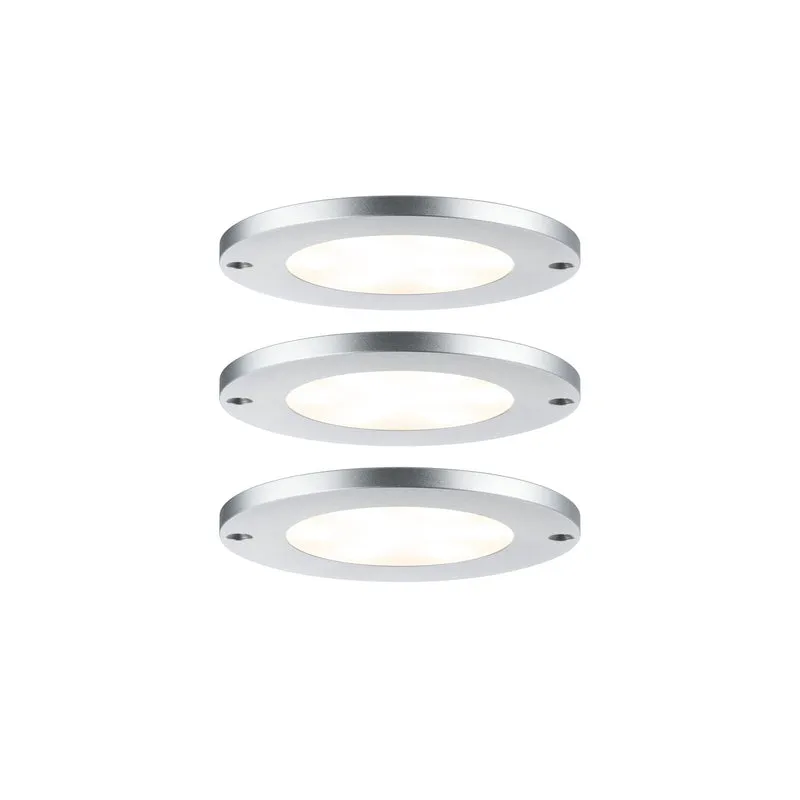 Paulmann Möbel ABL Set Leaf rund LED 3x4W 15VA 230/12V 80mm Alu gebürstet/Alu